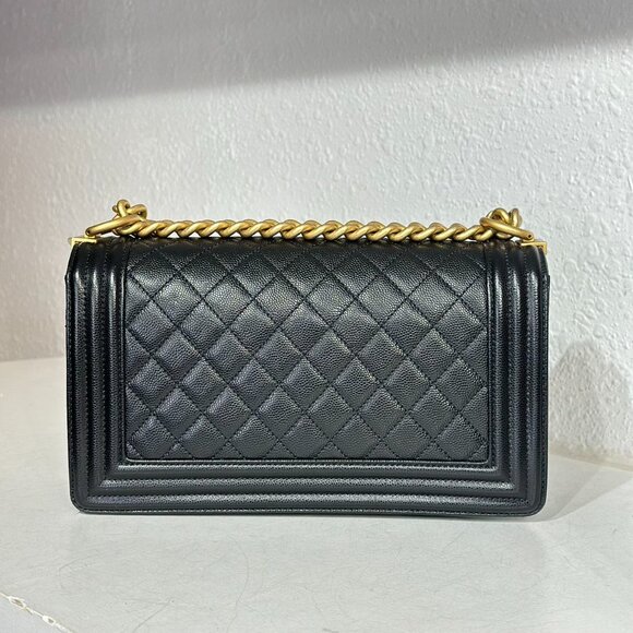 Chanel Black Caviar Medium Boy Bag Shoulder Bag Crossbody - Picture 3 of 9